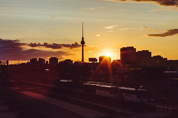Berlin Skyline im Sonneuntergang