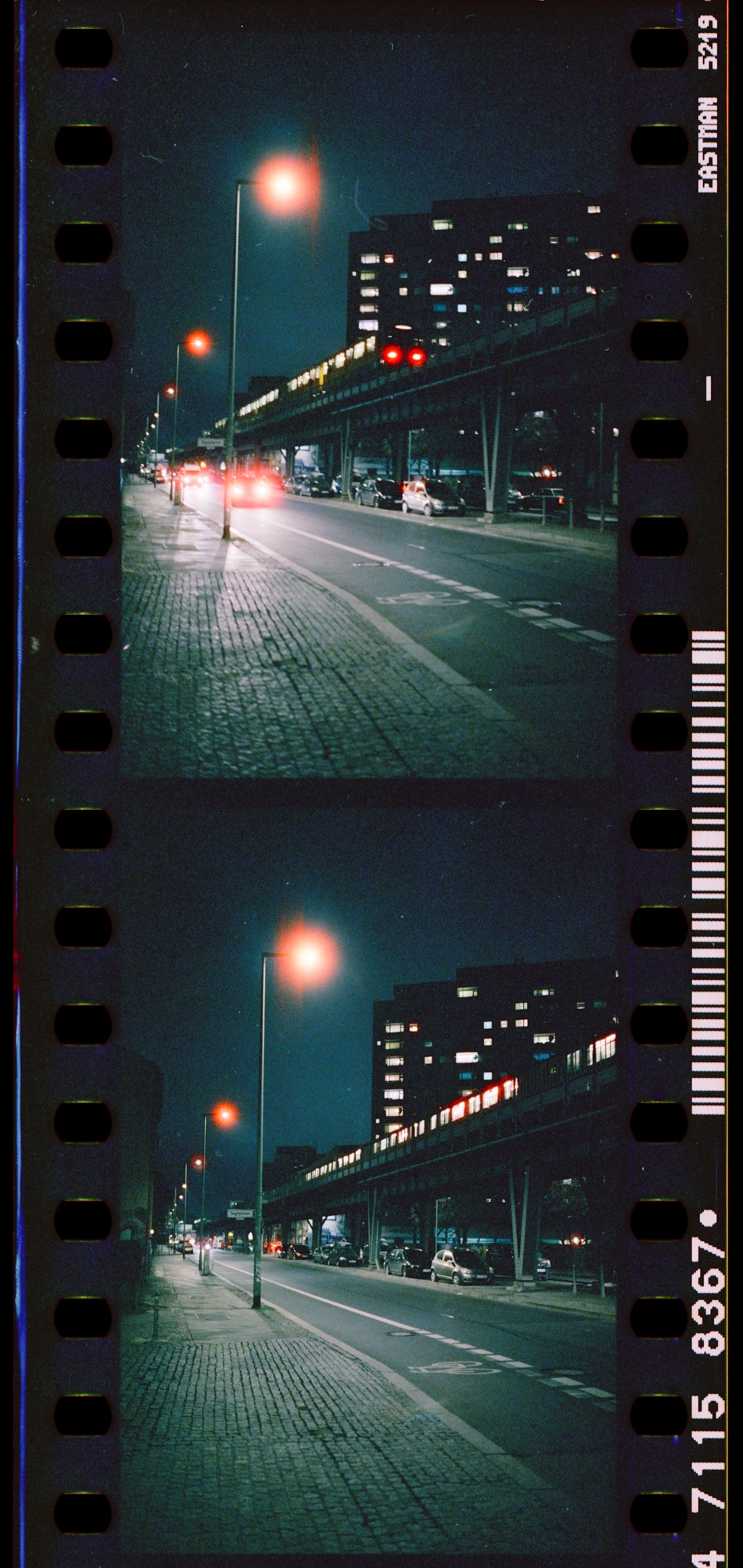 Kreuzberg bei Nacht auf Cinestill 800T
