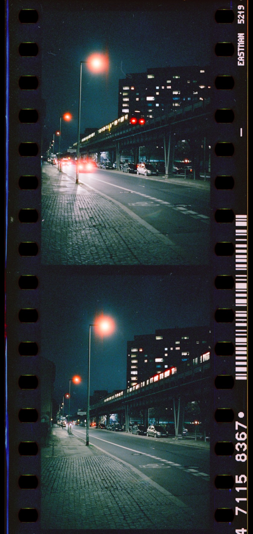 Kreuzberg bei Nacht auf Cinestill 800T