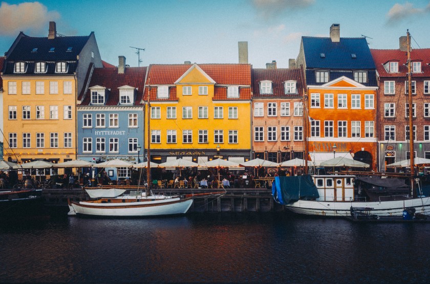 Kopenhagen Bunte Häuserreihe am Hafen Nyhavn